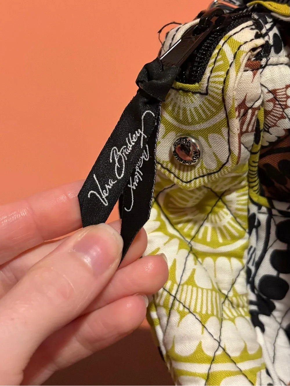 Vera Bradley Quilted Cocoa Moss Tablet Hipster Messenger Bag